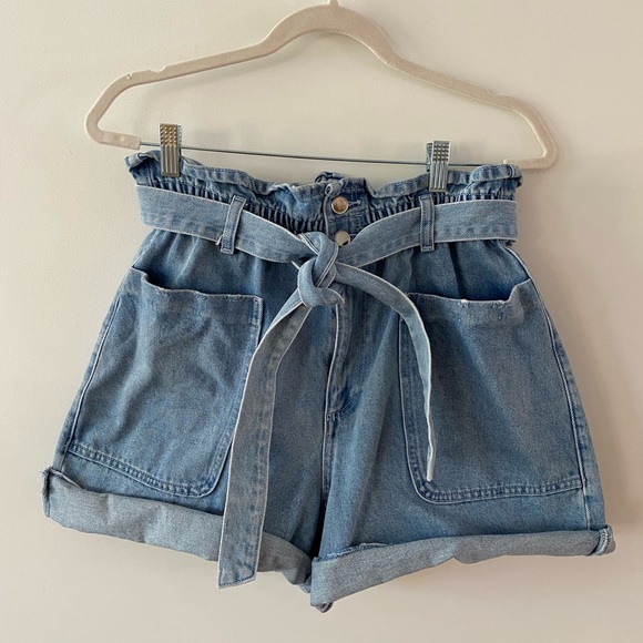 Zara Shorts Zara Paperbag Denim Shorts Poshmark